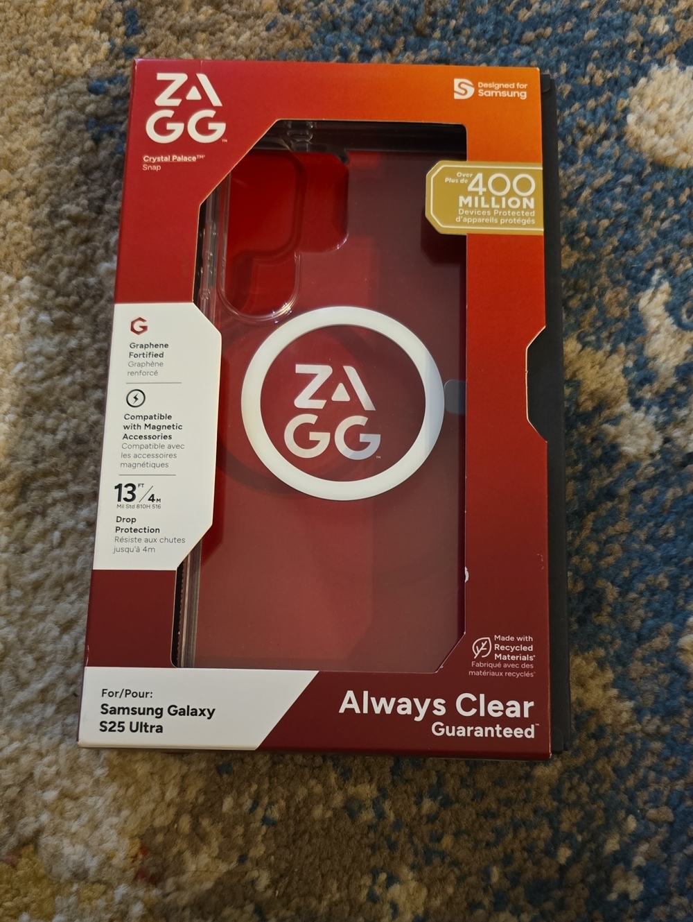 ZAGG Always Clear Red Case for Samsung Galaxy S25 Ultra